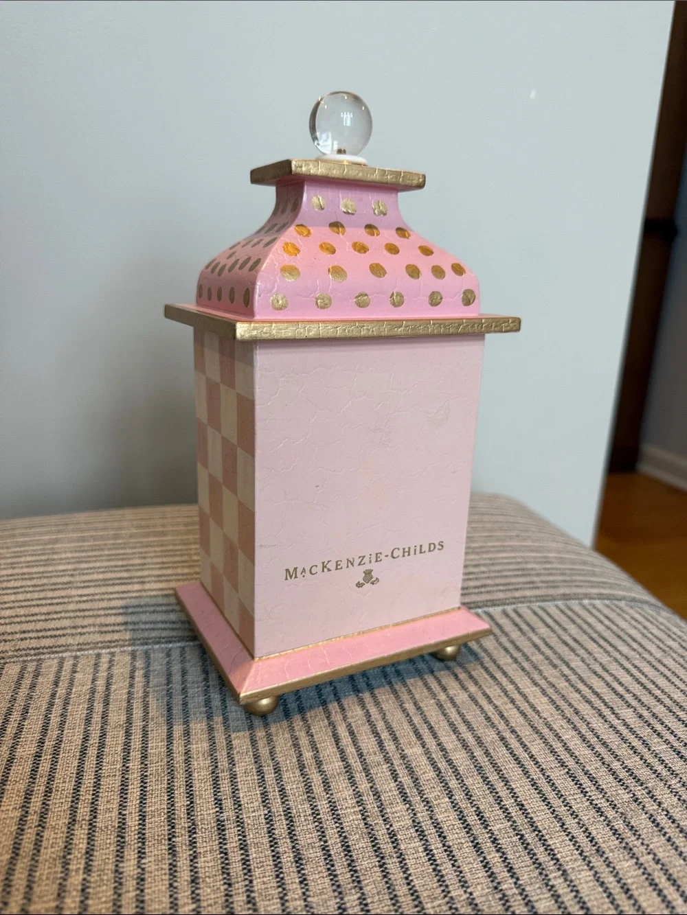 MacKenzie-Childs Rosy Check Desk Clock